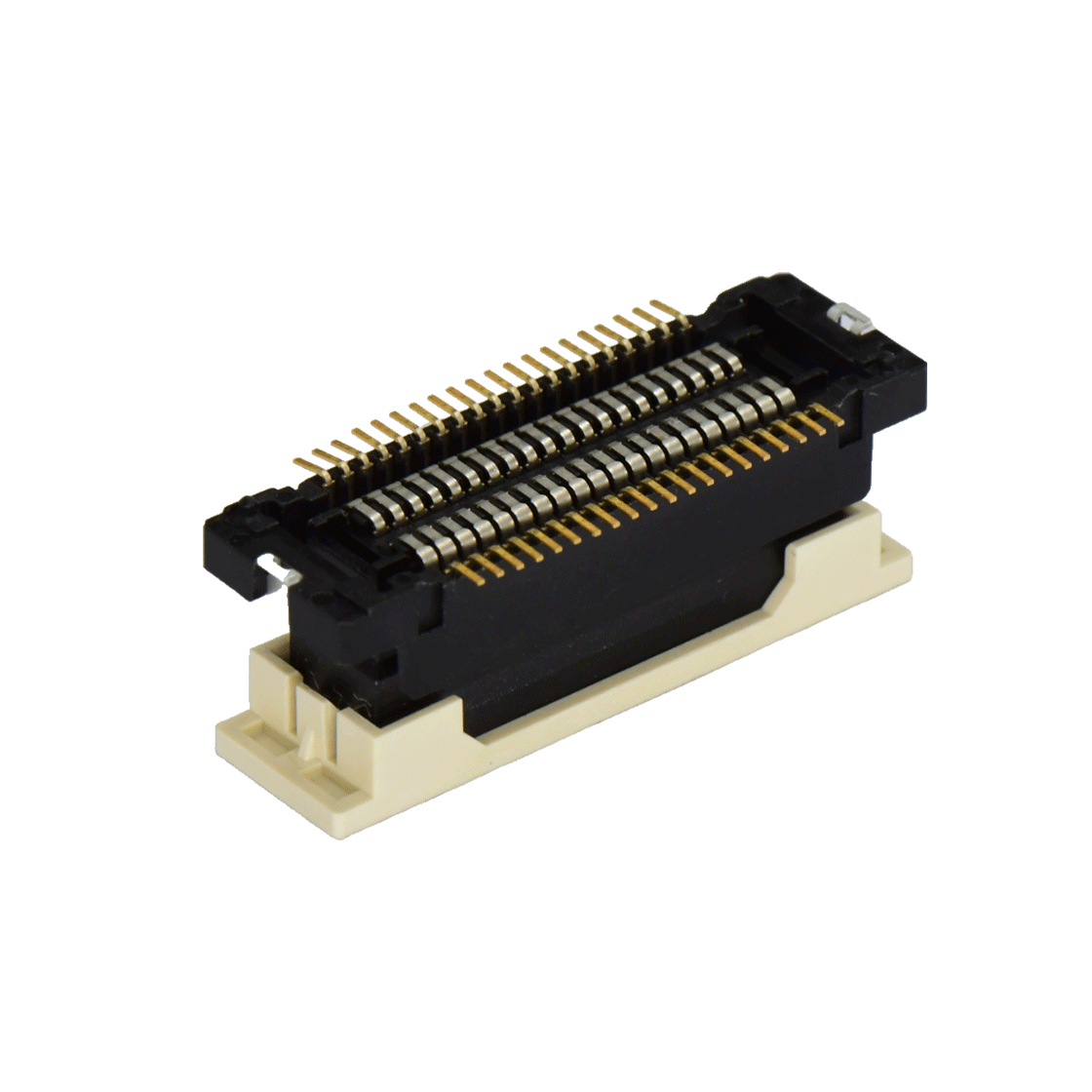 浮动板对板母座H8.45系列(8G) 0.8mm 40Pin BTB双排SMT连接器 黑色 镀金3u"
