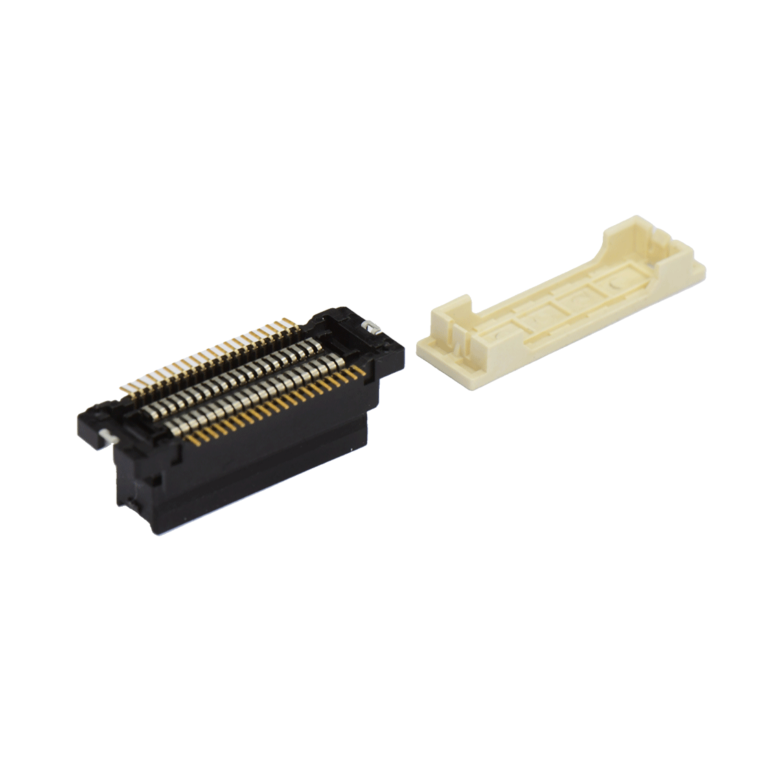浮动板对板母座H8.45系列(8G) 0.8mm 40Pin BTB双排SMT连接器 黑色 镀金3u"
