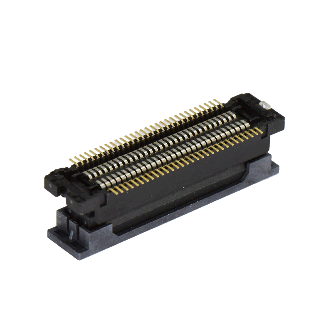浮动板对板母座H8.45系列(8G) 0.8mm 60Pin BTB双排SMT连接器 黑色 镀金3u"