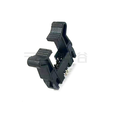 Pitch 2.0mm 180°双排 DIP 牛角 高耳 PC:3.0MM 2X03Pin 黑色 PA6T，94V-0 镀全金G/F