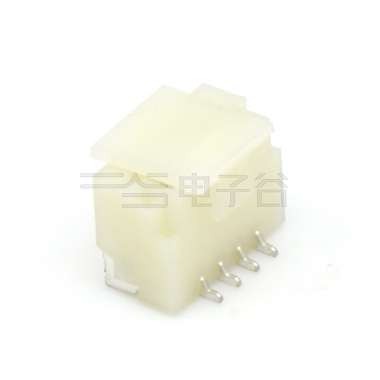 Pitch 1.0mm 180º直立式单排SMT型 Wafer 4Pin 本色
