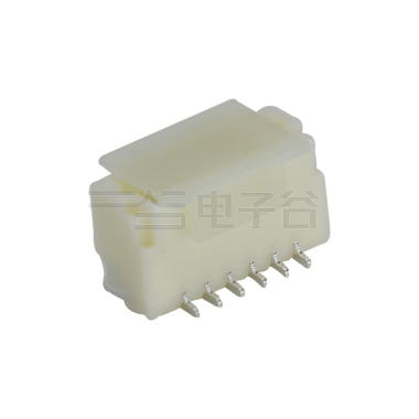Pitch 1.0mm 180º直立式单排SMT型 Wafer 6Pin 本色