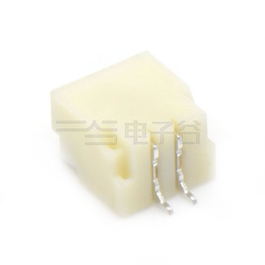 Pitch 1.0mm 90°卧式单排SMT Wafer 2Pin 本色 镀亮锡