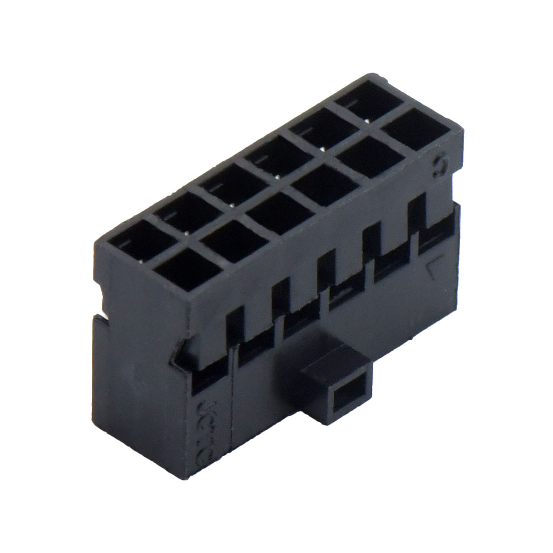 Pitch 2.00mm 双排带卡点Housing 2×6Pin 黑色