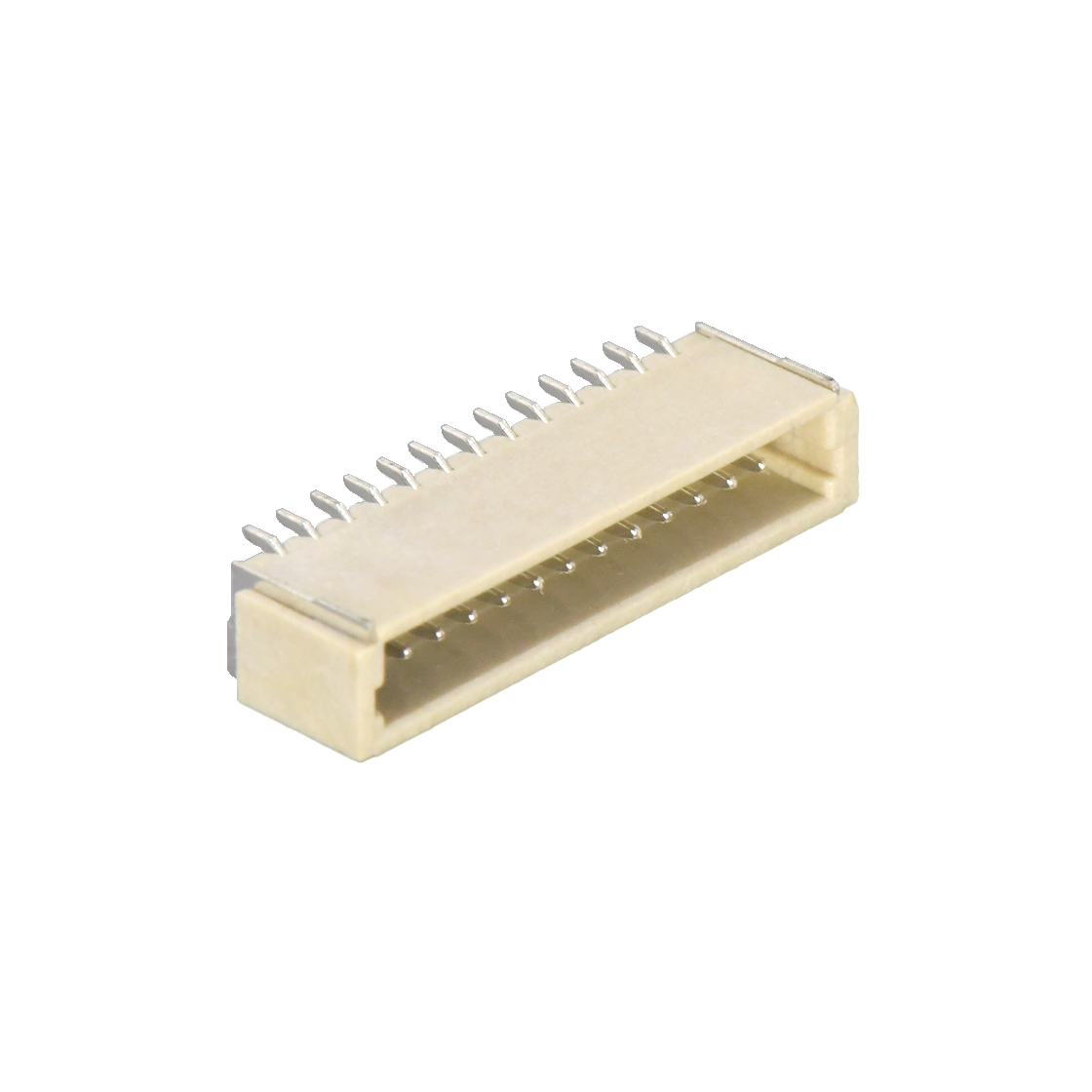 Pitch 1.00mm 90° 单排卧贴 Wafer 13Pin 本色 亮锡