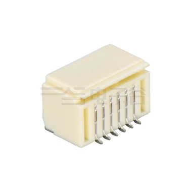 Pitch 1.00mm 90º 双排卧贴Wafer 2x6Pin 本色 镀亮锡