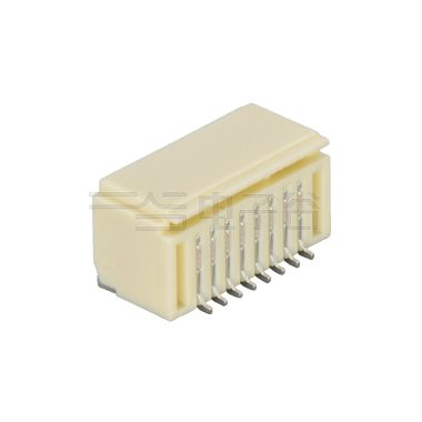 Pitch 1.00mm 90º 双排卧贴Wafer 2x8Pin 本色 镀亮锡