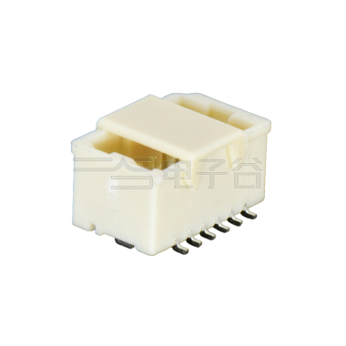 Pitch 1.00mm 180° 双排立贴无柱带吸附盖Wafer 2x6Pin 本色 镀亮锡