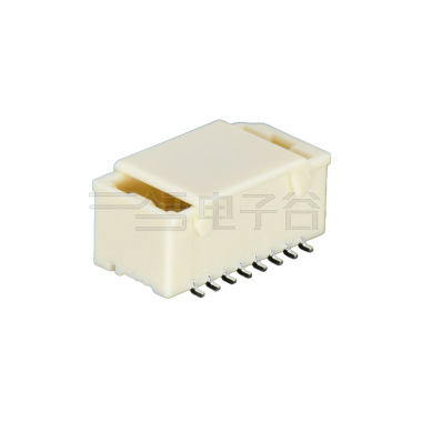 Pitch 1.00mm 180° 双排立贴无柱带吸附盖Wafer 2x8Pin 本色 镀亮锡
