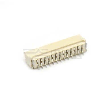 Pitch1.0mm 90°单排带扣卧贴 Wafer 13Pin 本色 镀亮锡