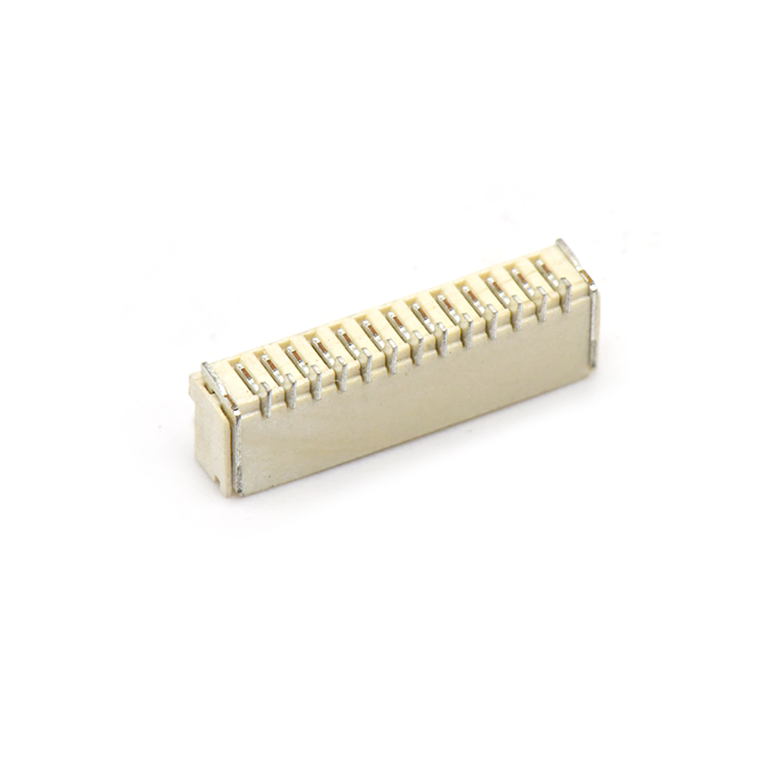 Pitch1.0mm 90°单排带扣卧贴 Wafer 13Pin 本色 镀亮锡