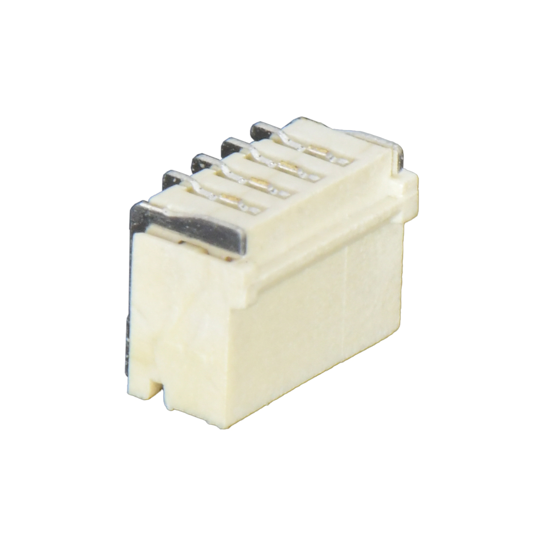 Pitch 1.00mm 180° NHB单排带扣立贴 Wafer 4Pin 本色 镀亮锡