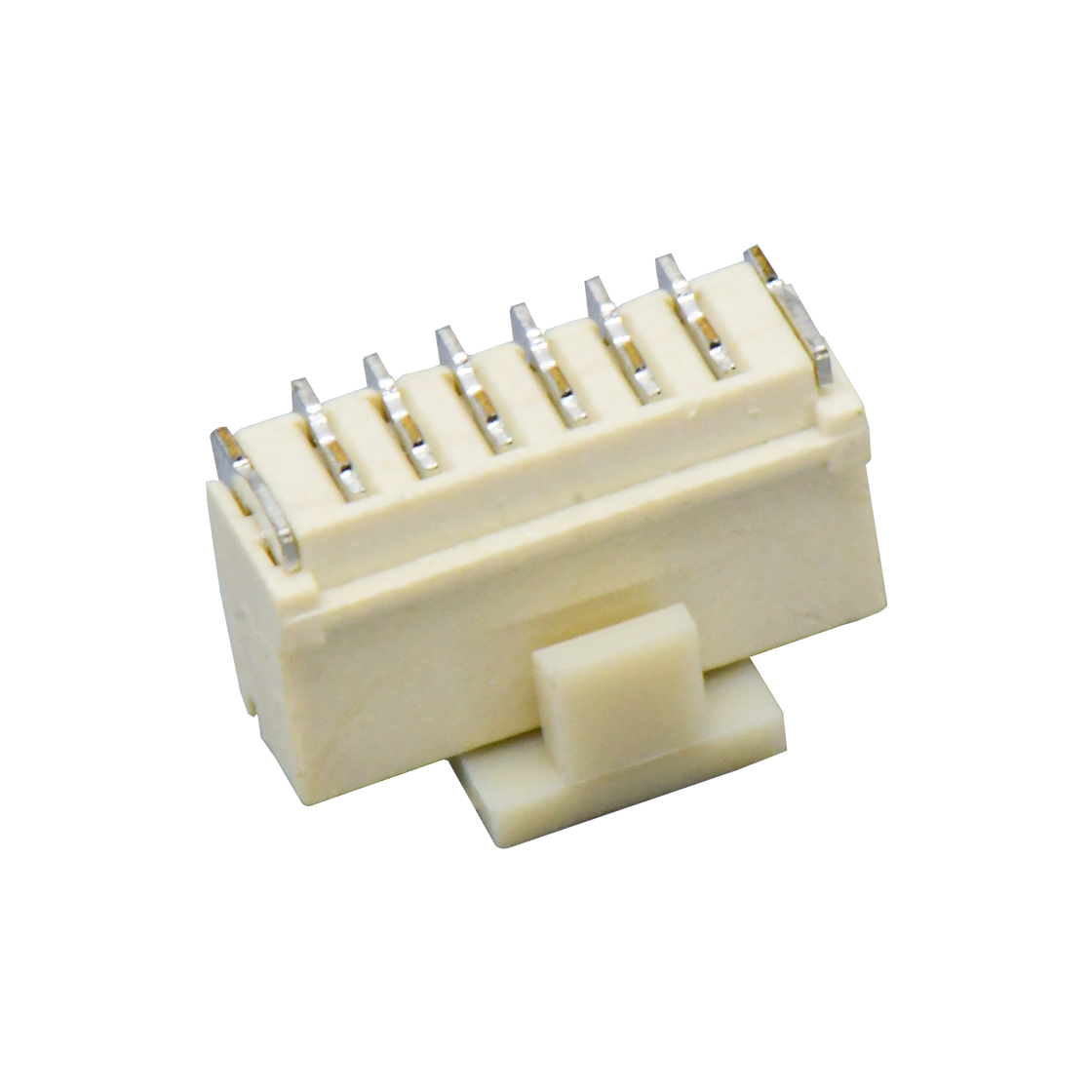 Pitch 1.00mm 180° NHB单排带扣立贴 Wafer 6Pin 本色 镀亮锡