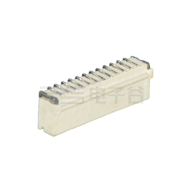 Pitch 1.00mm 180° NHB单排带扣立贴 Wafer 12Pin 本色 镀亮锡