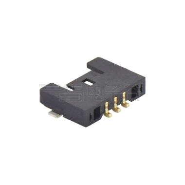 Pitch 1.0mm 90°单排卧贴 Wafer PA4T 无卤 03pin 黑色 镀全金G/F