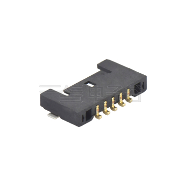 Pitch 1.0mm 90°单排卧贴 Wafer PA4T 无卤 05pin 黑色 镀全金G/F