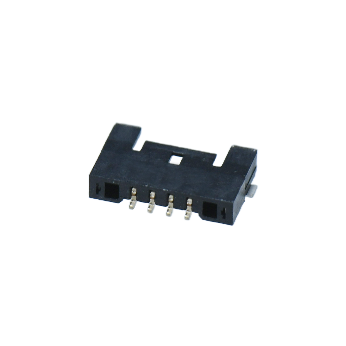 Pitch 1.0mm 90°单排卧贴 Wafer PA4T 无卤 04pin 黑色 镀全金G/F