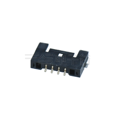 Pitch 1.0mm 90°单排卧贴 Wafer PA4T 无卤 04pin 黑色 镀全金G/F