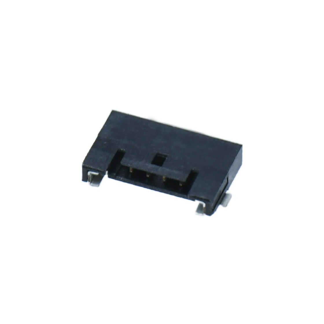 Pitch 1.0mm 90°单排卧贴 Wafer PA4T 无卤 04pin 黑色 镀全金G/F