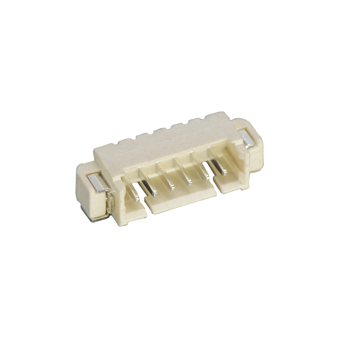 Wafer Pitch 1.25mm 单排卧式 SMT型 无卤 6Pin 米黄色