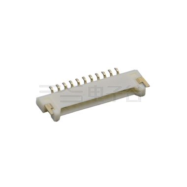 Pitch 1.25mm 90° 单排卧贴Wafer 11pin 本色 镀全金G/F