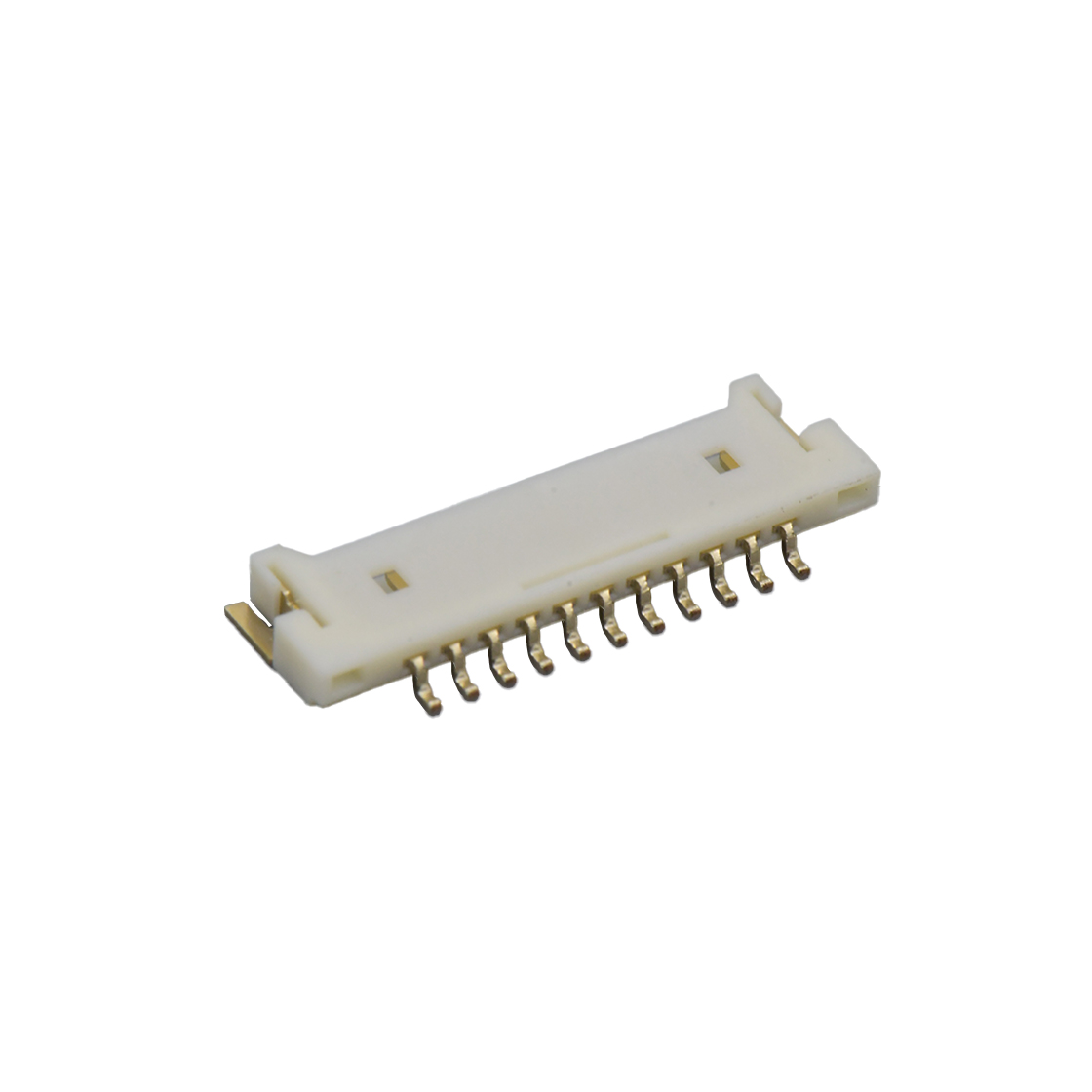 Pitch 1.25mm 90° 单排卧贴Wafer 11pin 本色 镀全金G/F