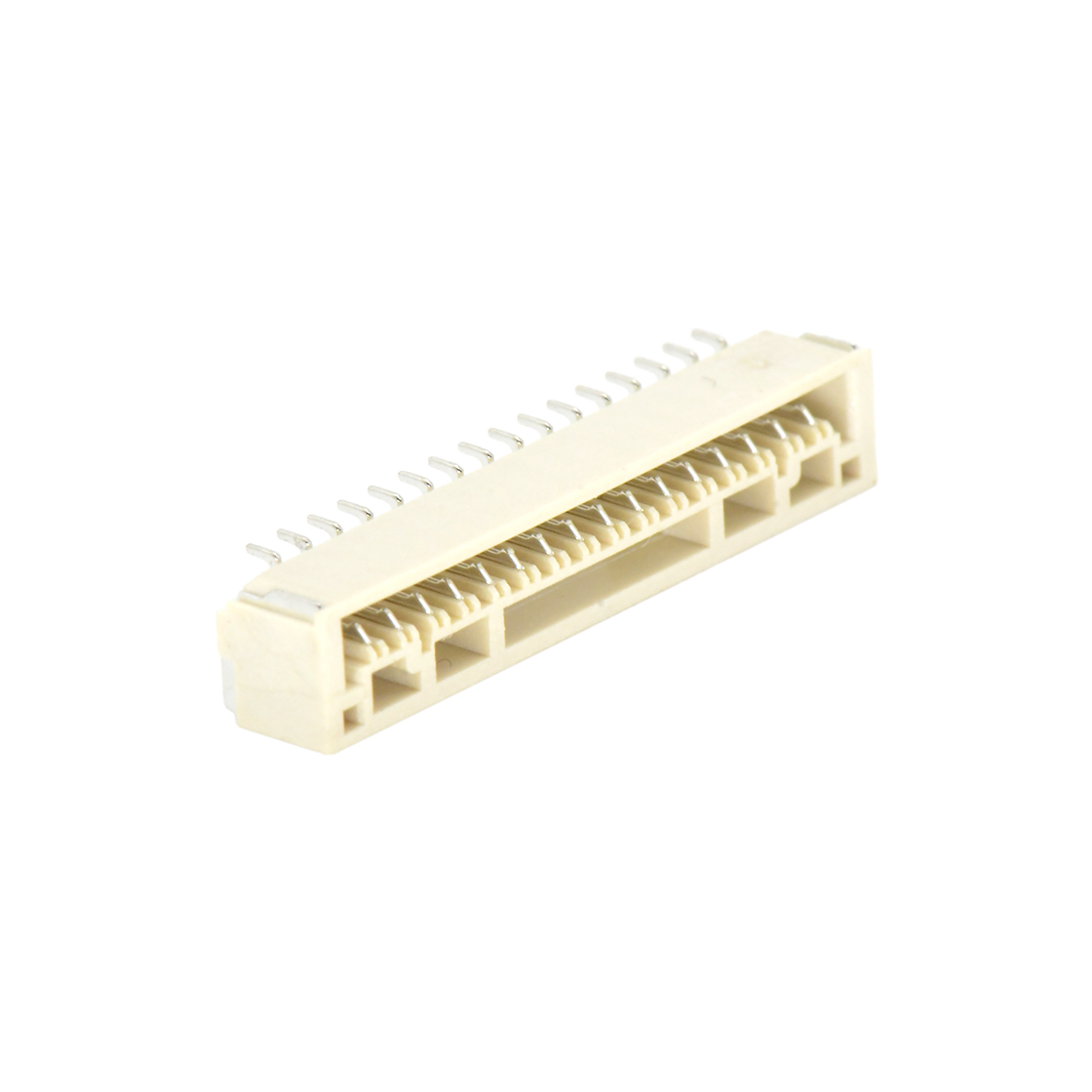 Pitch 1.25mm 90º 单排卧贴 Wafer 16Pin 本色 亮锡