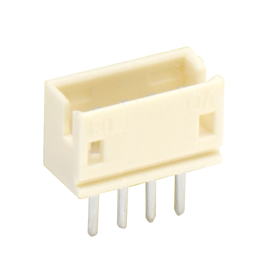 Pitch 1.50mm 180°单排立插 Wafer 4Pin 白色 镀亮锡