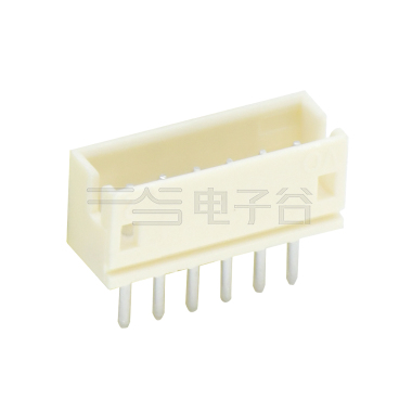 Pitch 1.50mm 180°单排立插 Wafer 6Pin 白色 镀亮锡