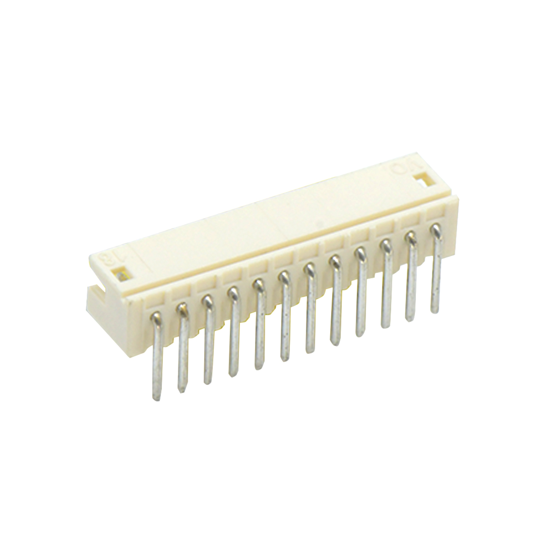 Pitch 1.50mm 90°单排卧插无定位墙 Wafer 12Pin 白色 镀亮锡