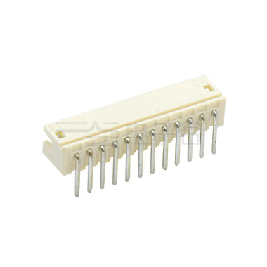 Pitch 1.50mm 90°单排卧插无定位墙 Wafer 12Pin 白色 镀亮锡