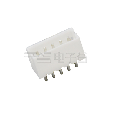 Pitch 1.50mm 90°单排卧插 无定位墙 打外K Wafer 5Pin 白色 镀亮锡