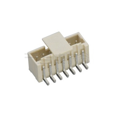 Pitch 1.50mm 180°单排立贴带扣 Wafer 7Pin 本色 镀雾锡