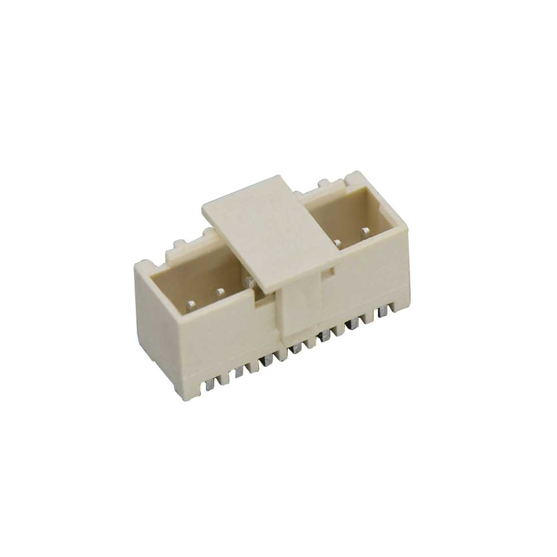 Pitch 1.50mm 180°单排立贴带扣 Wafer 7Pin 本色 镀雾锡