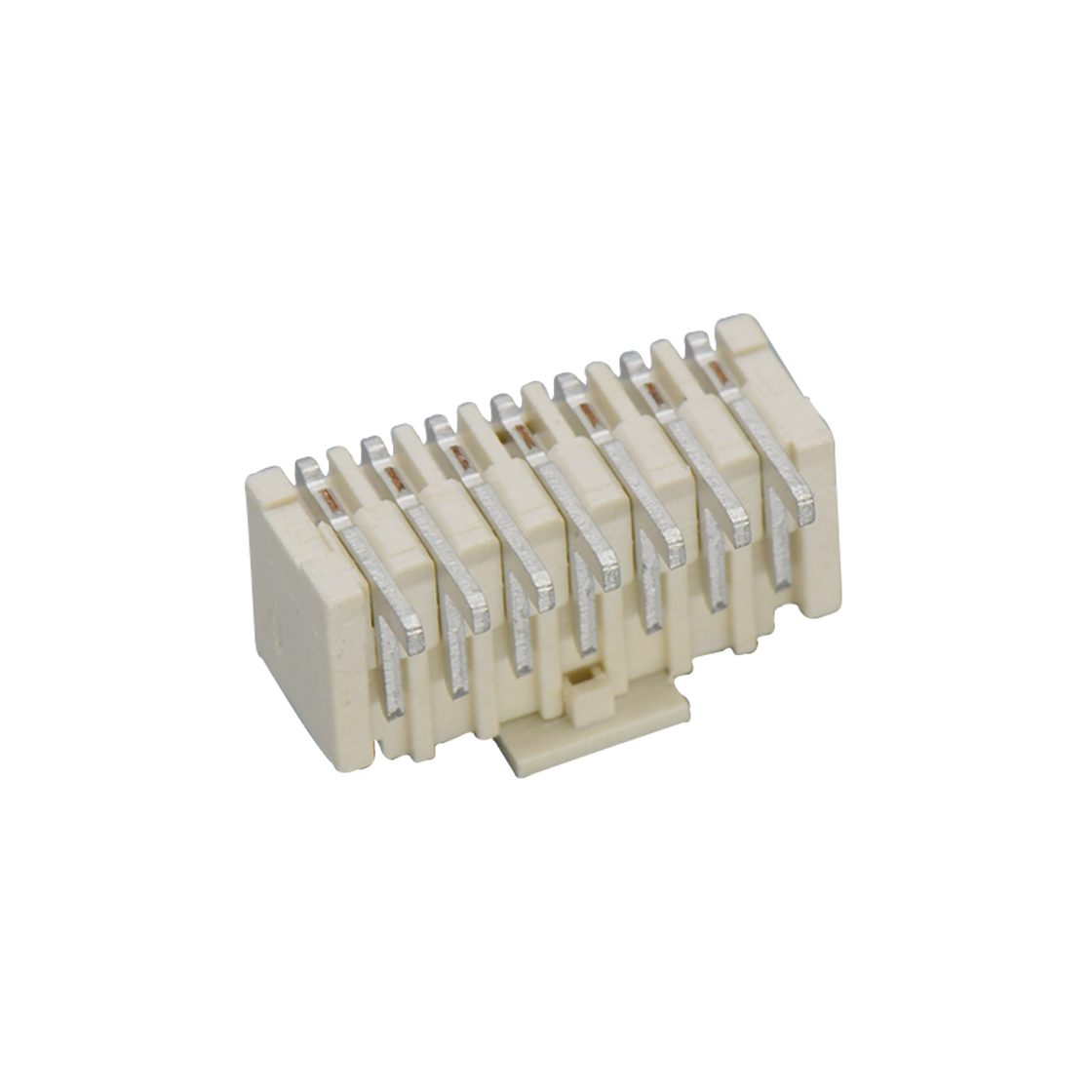 Pitch 1.50mm 180°单排立贴带扣 Wafer 7Pin 本色 镀雾锡