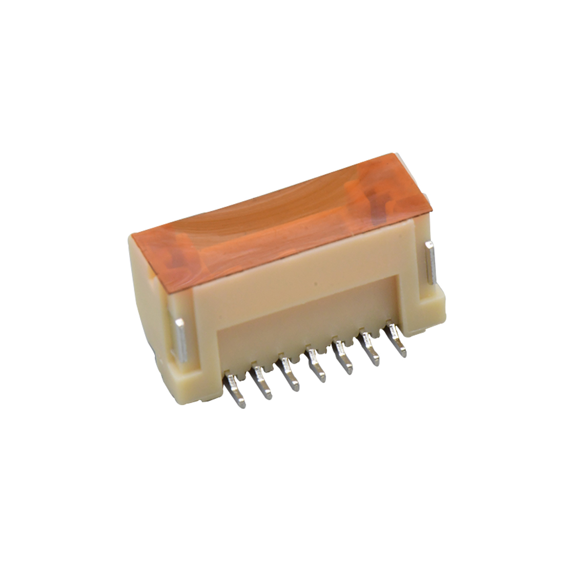 Pitch1.50mm 180°单排立贴 Wafer 无LOGO 7Pin 本色 镀亮锡