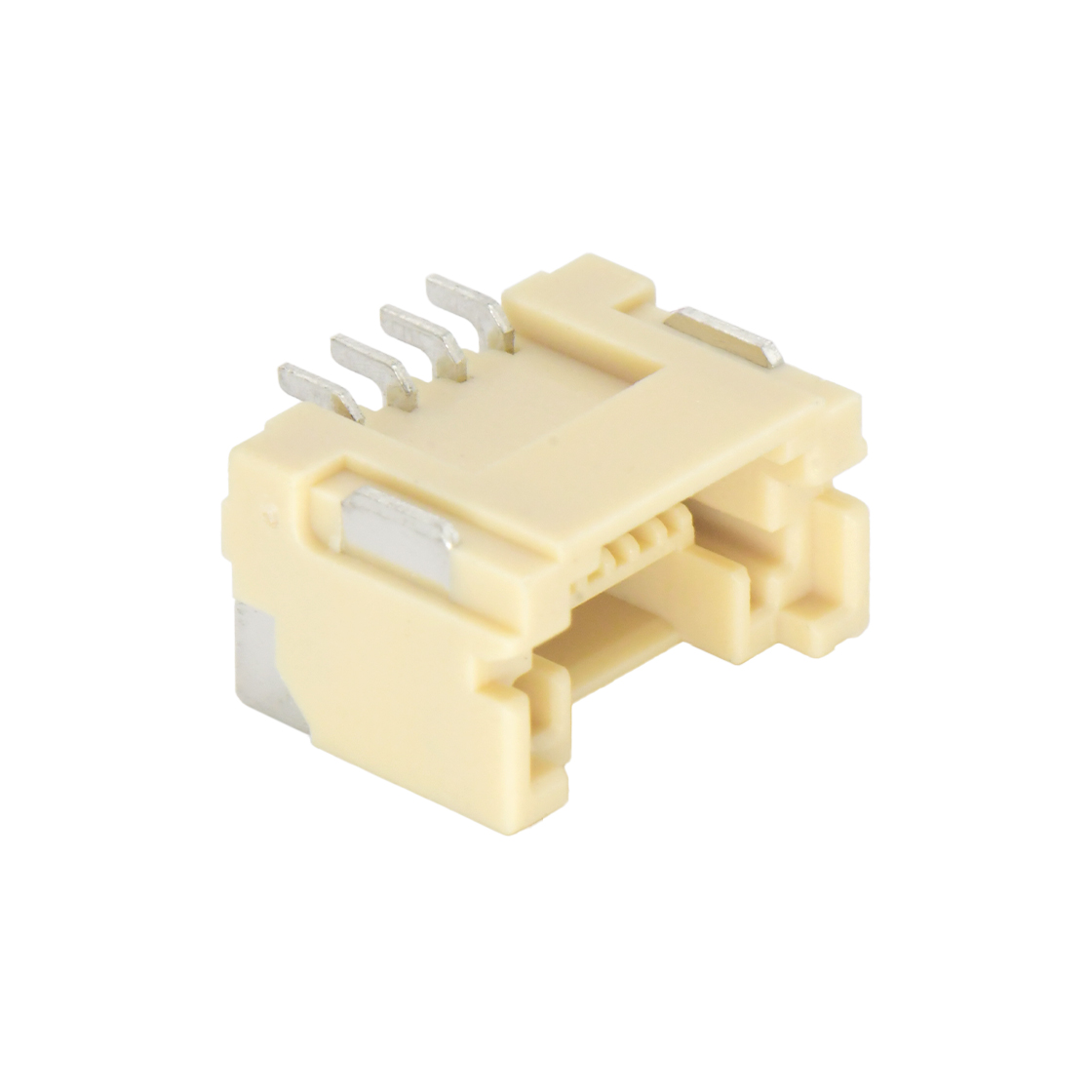 Pitch1.50mm 90°单排卧贴 Wafer 无LOGO 4Pin 本色 镀亮锡