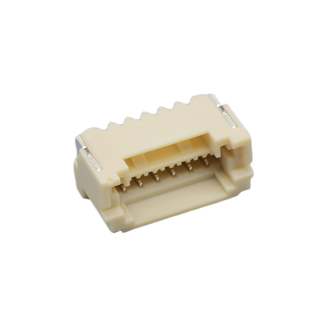 Pitch1.50mm 90°单排卧贴 Wafer 无LOGO 6Pin 本色 镀亮锡