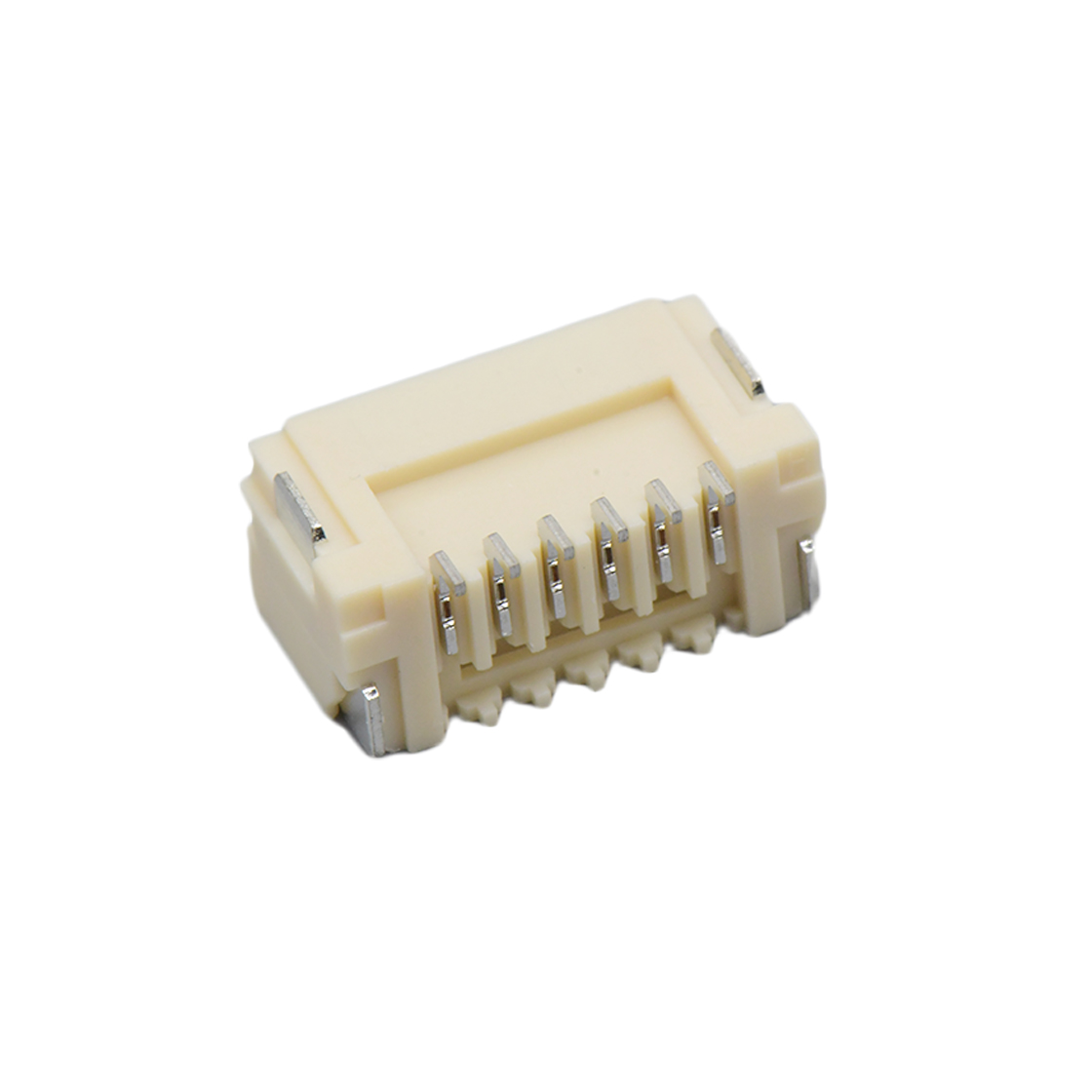Pitch1.50mm 90°单排卧贴 Wafer 无LOGO 6Pin 本色 镀亮锡