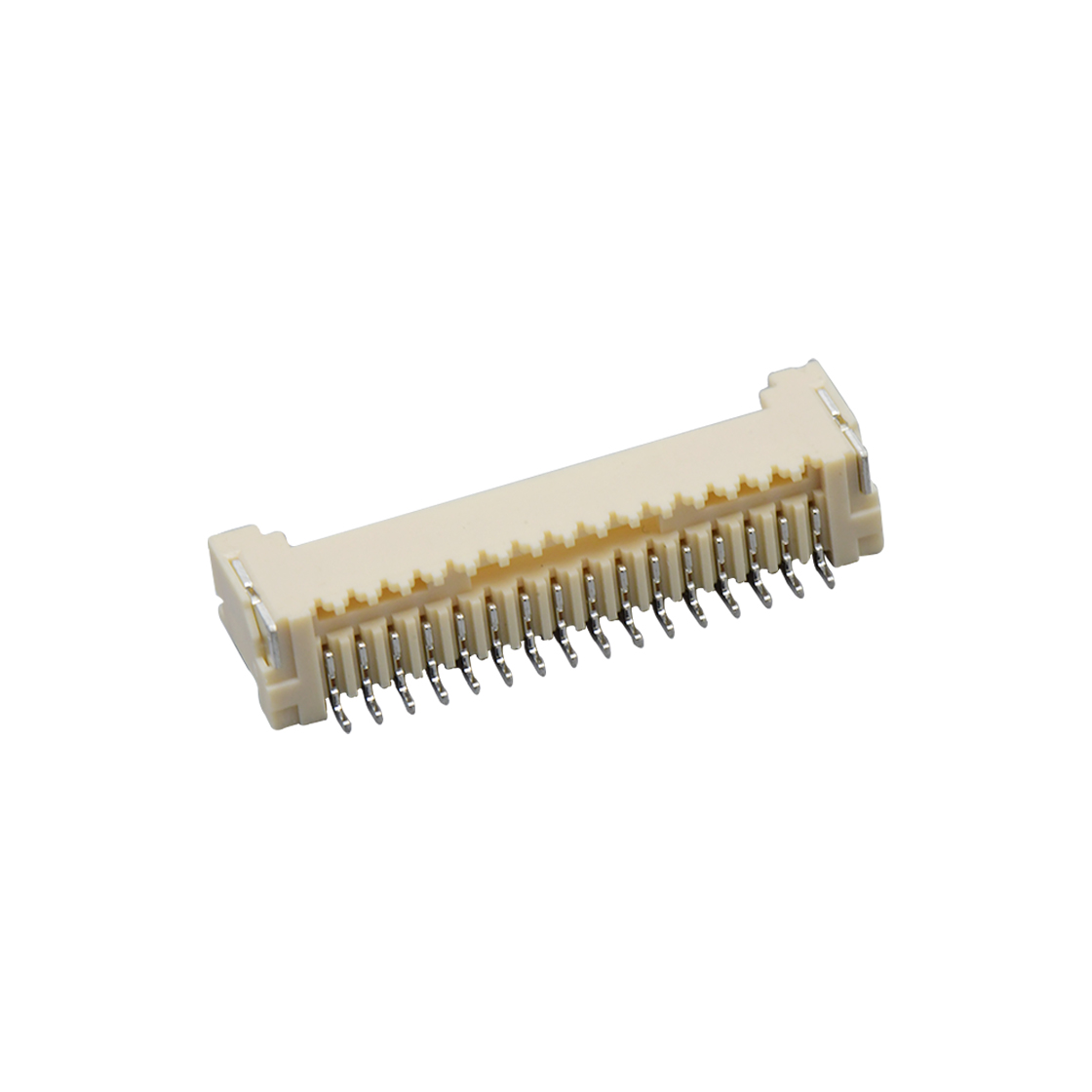 Pitch1.50mm 90°单排卧贴 Wafer 无LOGO 16Pin 本色 镀亮锡
