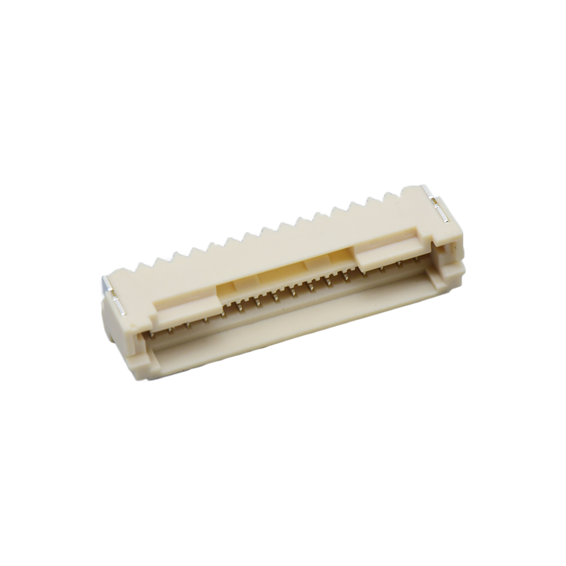 Pitch1.50mm 90°单排卧贴 Wafer 无LOGO 16Pin 本色 镀亮锡