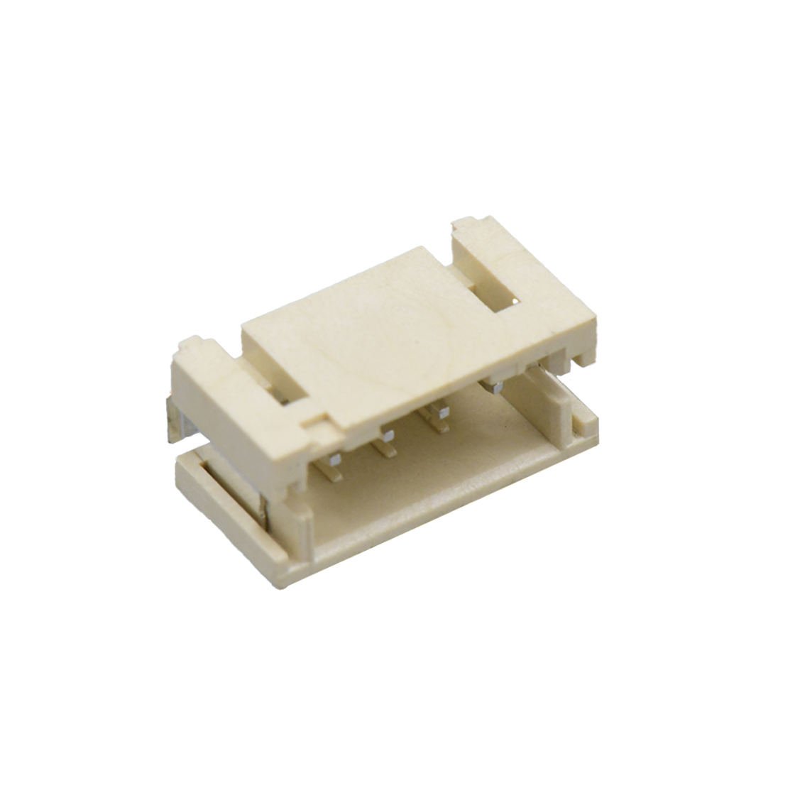 Pitch 2.00mm 180°单排立贴 Wafer 4pin 米黄色 镀亮锡