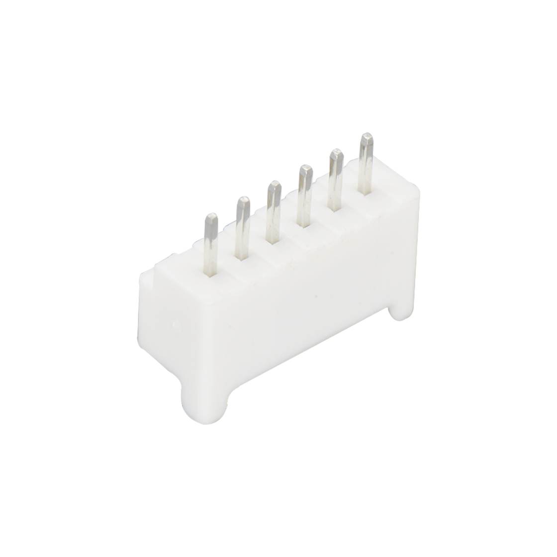 Pitch 2.00mm 180°PA单排立插 Wafer 6Pin 白色 镀亮锡