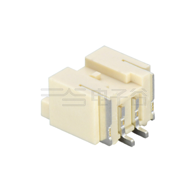 Pitch 2.00mm 90°PA单排卧贴 Wafer LCP 2Pin 米黄色 镀亮锡