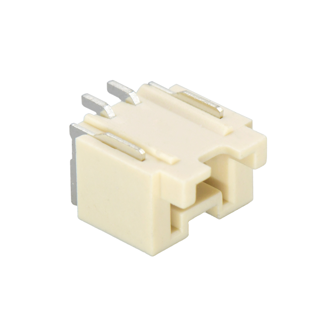 Pitch 2.00mm 90°PA单排卧贴 Wafer LCP 2Pin 米黄色 镀亮锡