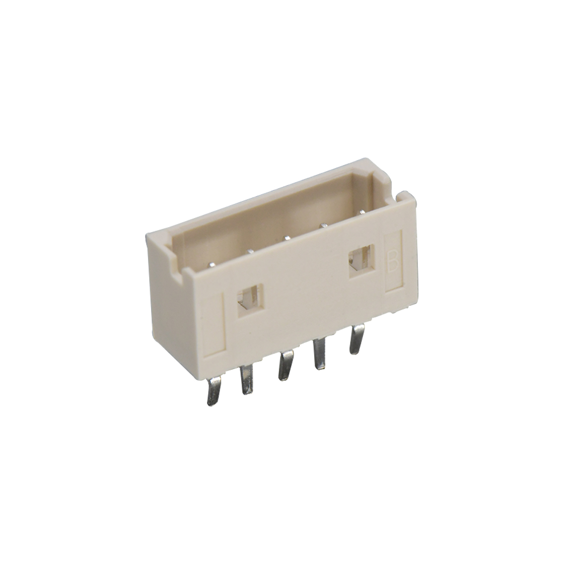 Pitch2.00mm 180°单排立插打外K Wafer 5Pin 本色 镀亮锡