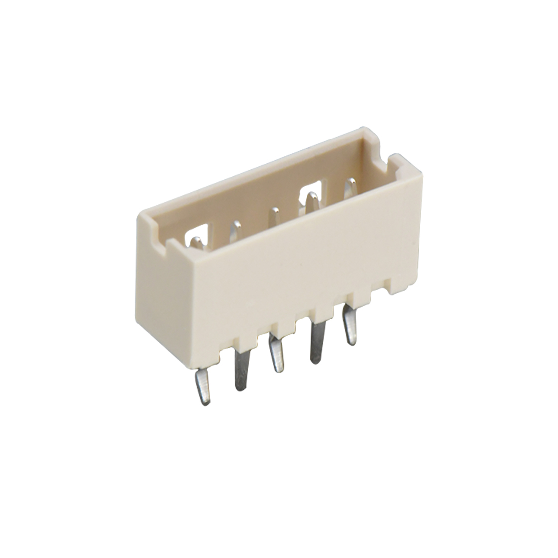 Pitch2.00mm 180°单排立插打外K Wafer 5Pin 本色 镀亮锡