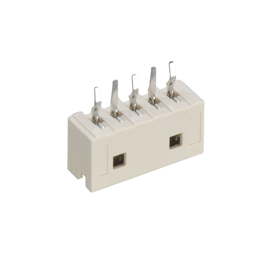 Pitch2.00mm 180°单排立插打外K Wafer 5Pin 本色 镀亮锡