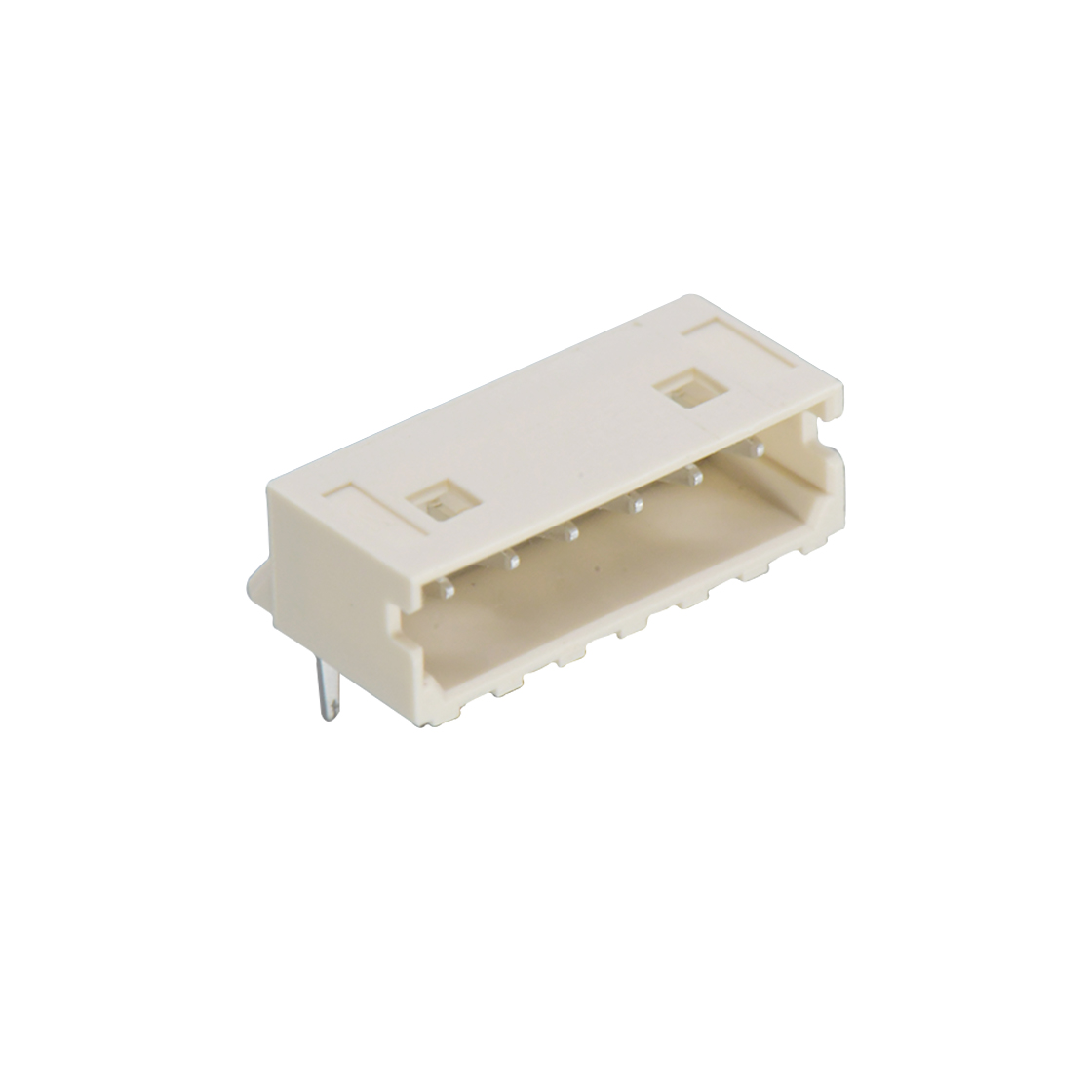 Pitch2.00mm 180°单排立插打外K Wafer 6Pin 本色 镀亮锡