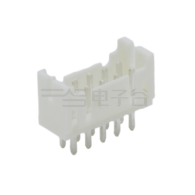Pitch 2.00mm 180°双排立插带扣 Wafer无卤 2x5pin 白色 镀亮锡